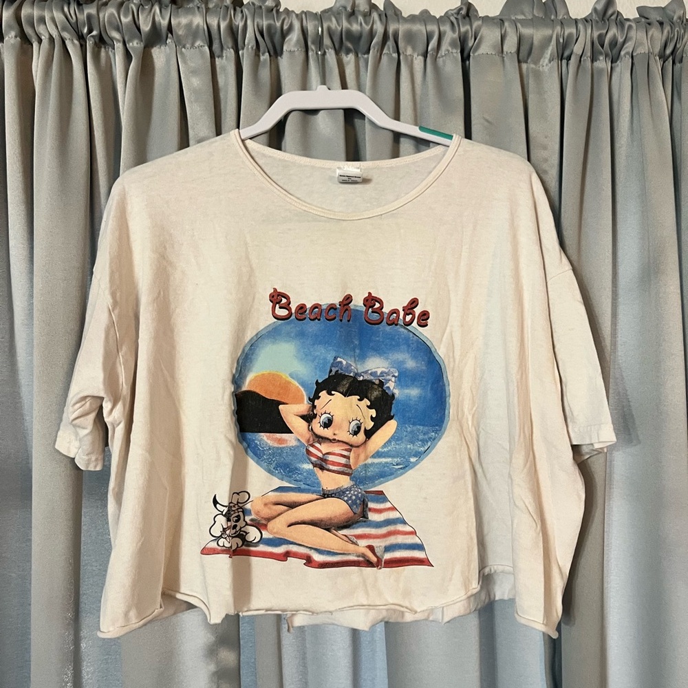 Beach Babe Boxy crop- Cream